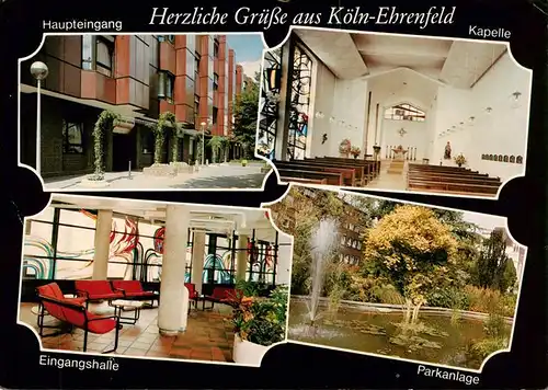 AK / Ansichtskarte  Ehrenfeld_Koeln St Franziskus Hospital Haupteingang Kapelle Eingangshalle Parkanlage