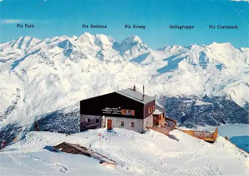 AK / Ansichtskarte  Corviglia_St_Moritz_GR Endstation der Luftseilbahn Corviglia Piz Nair Berninagruppe