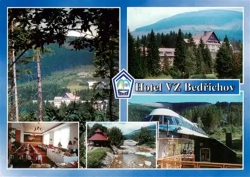 AK / Ansichtskarte 73953846 Spindleruv_Mlyn_Spindelmuehle_Riesengebirge_CZ Hotel VZ Bedrichov Gastraum Fluss Bahn Terrasse