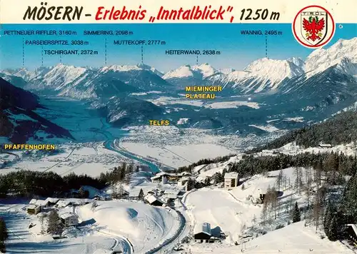 AK / Ansichtskarte  Moesern_Seefeld_Tirol_AT Fliegeraufnahme mit Pfaffenhofen Telfs Mieminger Plateau