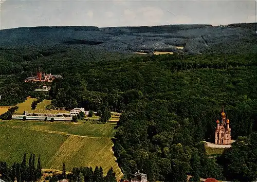 AK / Ansichtskarte  Wiesbaden Fliegeraufnahme mit Neroberg Opelbad Griech Kapelle und Berggasthaus Jagdschloss Platte