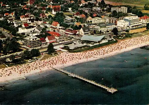 AK / Ansichtskarte  Scharbeutz_Ostseebad Fliegeraufnahme mit Seebruecke