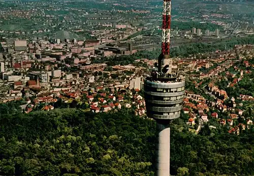 AK / Ansichtskarte 73953923 Stuttgart Fliegeraufnahme mit Fernsehturm