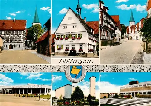 AK / Ansichtskarte 73953967 Illingen_Wuerttemberg Posthof Rathaus Kirchstrasse Stromberg-Halle St. Josefskirche Schule