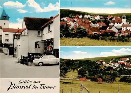 AK / Ansichtskarte 73953971 Panrod_Taunus Teilansichten Gemischtwaren Geschaeft Kirche