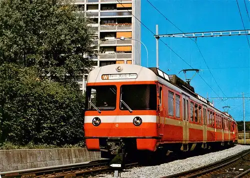 AK / Ansichtskarte  Eisenbahn_Railway_Chemin_de_Fer Solothurn-Zollikofen Bern Bahn 2 Vorortstriebzuege Be 4/8 der SZB/VBW