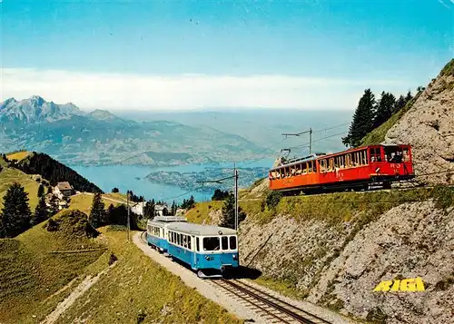 AK / Ansichtskarte  Zahnradbahn_Rack_Railway-- Rigi Vitznau Arth-Rigi-Bahn Rigi-Staffel Pilatus