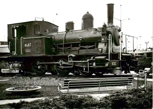 AK / Ansichtskarte  Eisenbahn_Railway_Chemin_de_Fer Grenzbahnhof Buchs Schweiz Lokomotive 8487