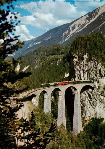 AK / Ansichtskarte  Eisenbahn_Railway_Chemin_de_Fer Landwasser-Viaduck Rhaet.Bahn Filisur