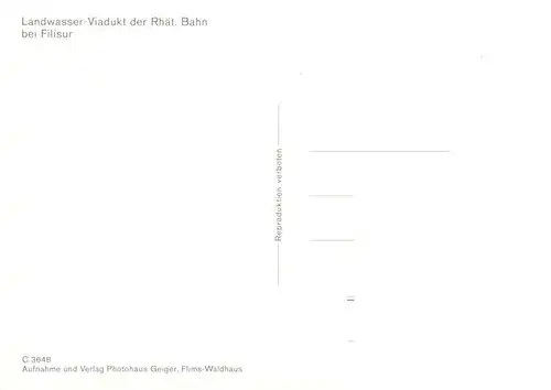 AK / Ansichtskarte  Eisenbahn_Railway_Chemin_de_Fer Landwasser-Viaduck Rhaet.Bahn Filisur