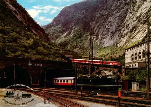 AK / Ansichtskarte 73954056 Eisenbahn_Railway_Chemin_de_Fer Goeschenen Gotthard-Tunnel Schollenen Bahn