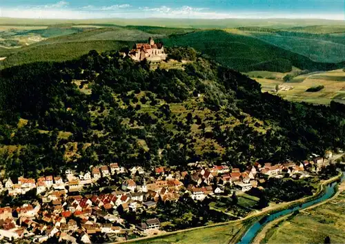 AK / Ansichtskarte  Breuberg_Odenwald Fliegeraufnahme mit OT Neustadt und Burg Breuberg