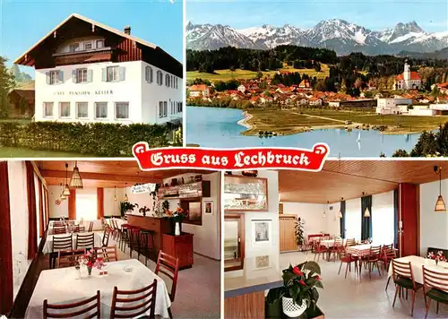 AK / Ansichtskarte 73954155 Lechbruck_am_See_Bayern Cafe Pension Keller Gastraeume Panorama