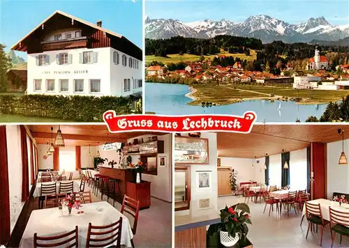 AK / Ansichtskarte  Lechbruck_am_See_Bayern Cafe Pension Keller Gastraeume Panorama