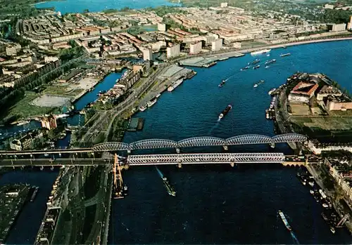 AK / Ansichtskarte  Rotterdam__NL Maas met Bruggen Fliegeraufnahme