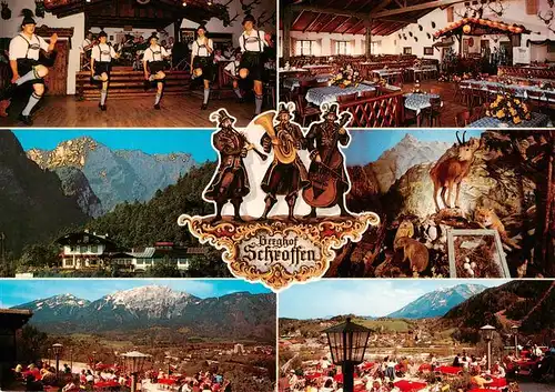 AK / Ansichtskarte  BAD_REICHENHALL Berghof Schroffen Gastraeume Schuhplattlergruppe Musikgruppe Terrassen