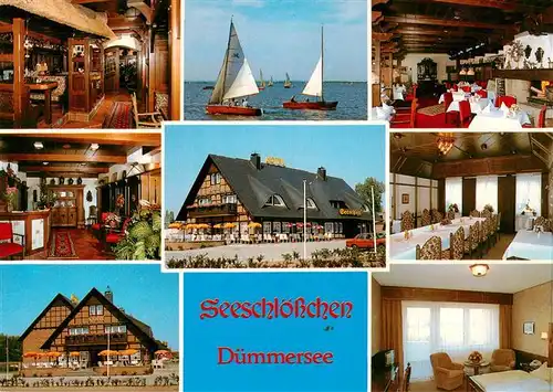 AK / Ansichtskarte 73954254 Lembruch_Duemmersee Hotel Restaurant Seeschloesschen Gastraeume Terrasse Zimmer