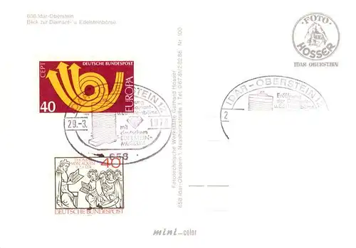 AK / Ansichtskarte 73954277 Idar-Oberstein_Jdar-Oberstein Blick zur Diamant- und Edelsteinboerse Sonderstempel