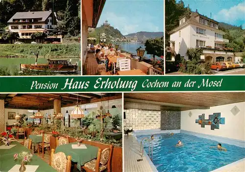 AK / Ansichtskarte 73954281 Cochem_Kochem_Mosel Pension Haus Erholung Gastraum Hallenbad