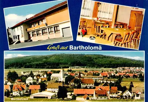 AK / Ansichtskarte 73954283 Bartholomae Ortsansicht mit Kirche Gasthof Stern Gastraum
