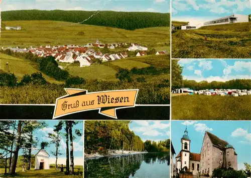 AK / Ansichtskarte  Wiesen_Unterfranken Panorama Kapelle Kirche Campingplatz