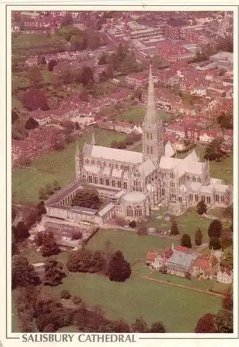 AK / Ansichtskarte  Salisbury___Wiltshire_UK Cathedral aerial view