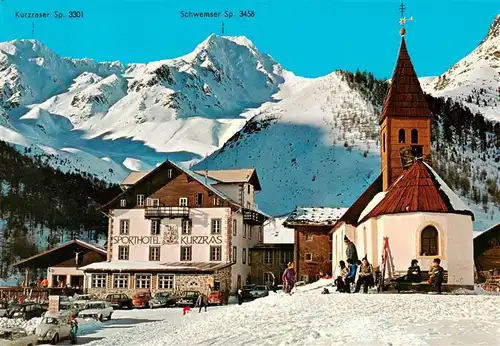 AK / Ansichtskarte  Kurzras_Schnalstal_Suedtirol_IT Sporthotel Kirche Winterpanorama