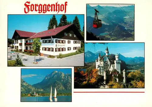AK / Ansichtskarte 73954400 Ussenburg_Rosshaupten_Fuessen Forggenhof Seepartie Seilbahn Schloss