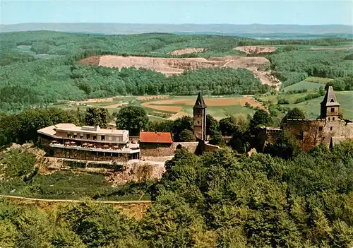 AK / Ansichtskarte 73954401 Frankenstein_Bergstrasse Burgruine Frankenstein Fliegeraufnahme