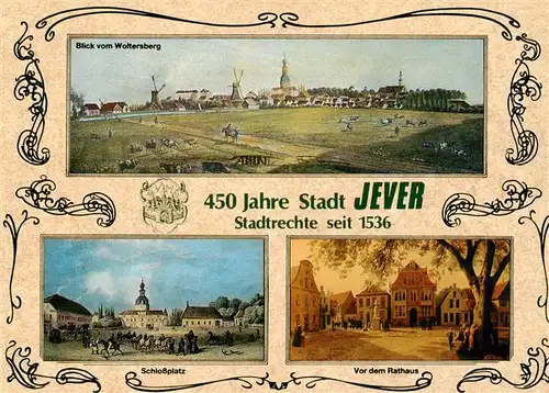 AK / Ansichtskarte 73954404 Jever Panorama Schlossplatz Vor dem Rathaus