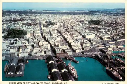 AK / Ansichtskarte  Auckland_NZ Aerial view of City and Water Front