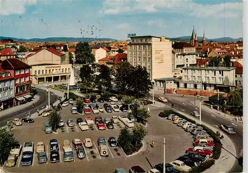 AK / Ansichtskarte 73954446 Kaiserslautern Blick auf Fackelrondell Hotel Schwan und Stiftskirche