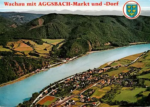 AK / Ansichtskarte  Aggsbach_Donau_AT Markt und Dorf Fliegeraufnahme