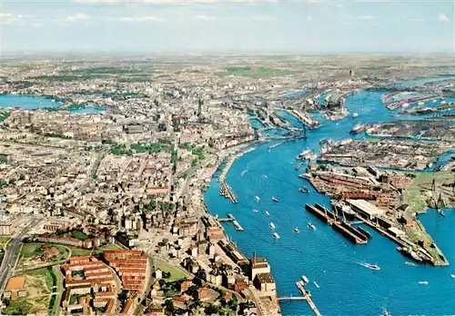 AK / Ansichtskarte  Hamburg Stadtgebiet und Hafen Fliegeraufnahme