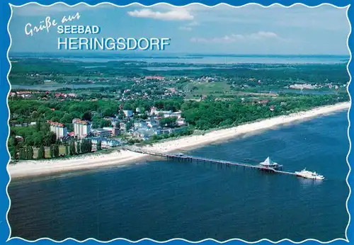 AK / Ansichtskarte  Heringsdorf__Ostseebad_Usedom Fliegeraufnahme mit Seebruecke