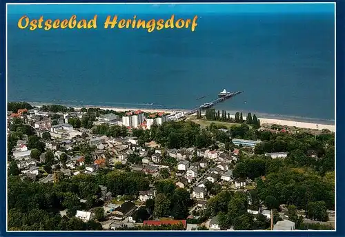 AK / Ansichtskarte 73954524 Heringsdorf__Ostseebad_Usedom Fliegeraufnahme mit Seebruecke