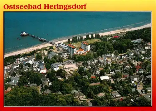 AK / Ansichtskarte  Heringsdorf__Ostseebad_Usedom Fliegeraufnahme mit Seebruecke