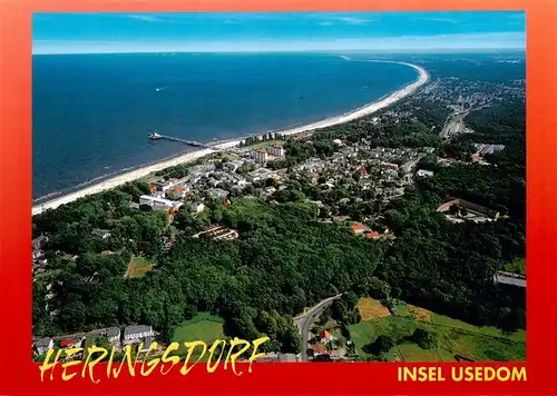 AK / Ansichtskarte  Heringsdorf__Ostseebad_Usedom Fliegeraufnahme mit Seebruecke