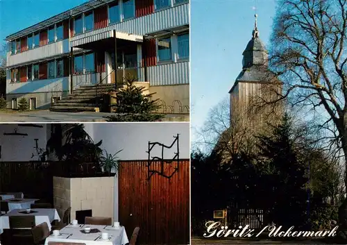 AK / Ansichtskarte 73954550 Goeritz_Uckermark Hotel Garni Clubgaststaette Dorfkirche
