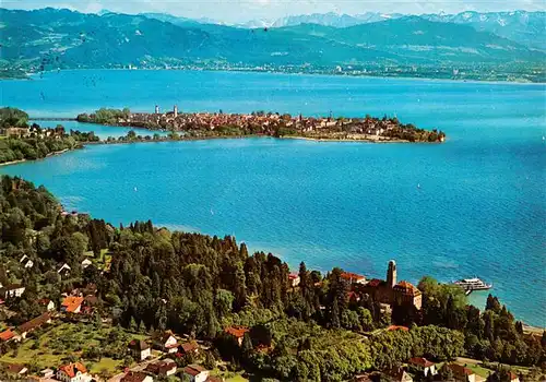 AK / Ansichtskarte  Bad_Schachen_Lindau Fliegeraufnahme mit Bodensee Bregenz und Vorarlberger Hochgebirge