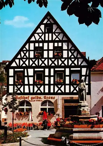 AK / Ansichtskarte 73954608 Pottenstein_Oberfranken Gasthof goldene Krone Fachwerkhaus