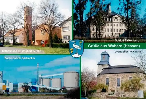 AK / Ansichtskarte 73954644 Wabern_Hessen St. Wigbert Kirche Schloss Falkenberg Zuckerfabrik Suedzucker