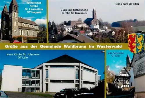 AK / Ansichtskarte 73954645 Waldbrunn_Westerwald Kirche Burg OT Ellar OT Lahr Alte Schmiede