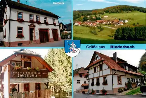 AK / Ansichtskarte 73954646 Biederbach_Schwarzwald Rathaus Panorama Fischerhuette