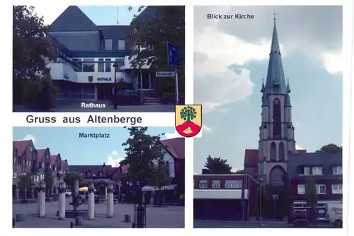 AK / Ansichtskarte 73954673 Altenberge_Westfalen Rathaus Kirche Marktplatz