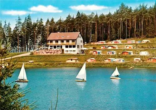 AK / Ansichtskarte  Arzberg_Oberfranken Gasthof Seeklause Campingplatz Segeln