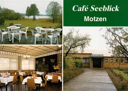 AK / Ansichtskarte 73954741 Motzen_Mittenwalde_Mark Café Seeblick Gastraum Terrasse