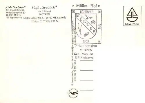 AK / Ansichtskarte  Motzen_Mittenwalde_Mark Café Seeblick Gastraum Terrasse