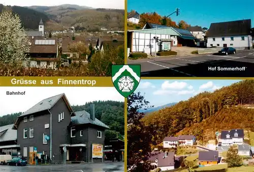 AK / Ansichtskarte  Finnentrop Ortsansicht mit Kirche Hof Sommerhoff Bahnhof