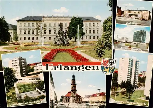 AK / Ansichtskarte 73954764 Erlangen Schloss Bahnhof Hochhaeuser Hugenottenplatz Jugendzentrum